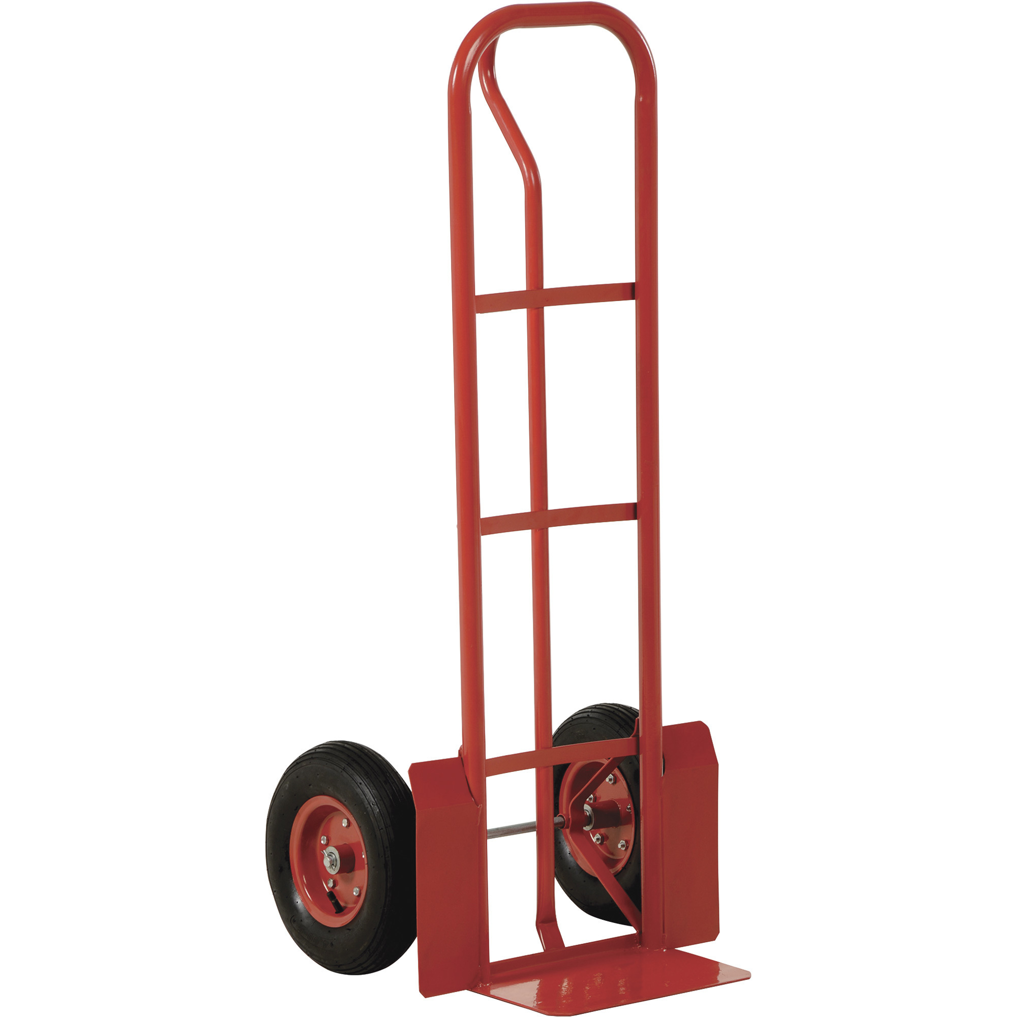 Vestil Steel P-Handle Truck with Pneumatic Wheels - 600-Lb. Capacity, 13in. x 4in. Pneumatic Wheels, Model# SPHT-600S-IND